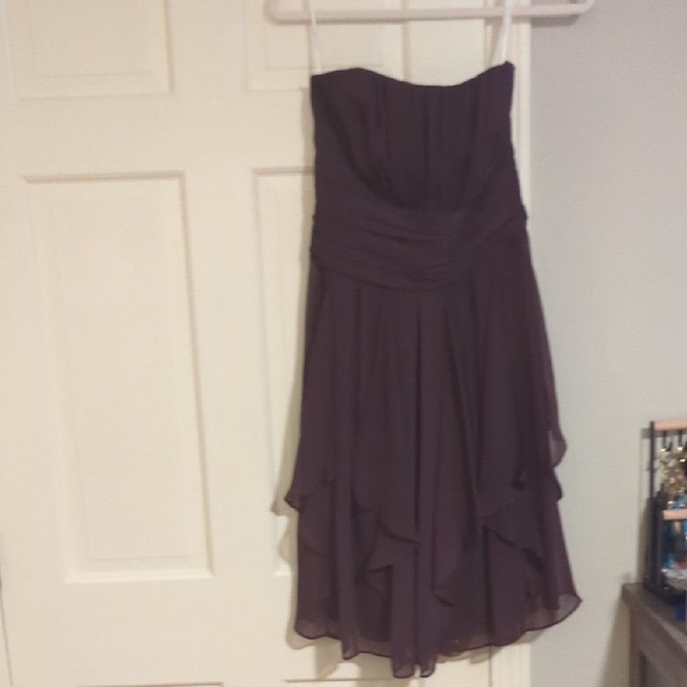 David's Bridal Strapless Bridesmaid Dress